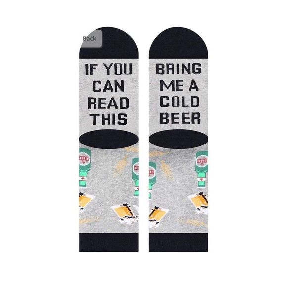Novelty socks " if‎ you can read this bring me A cold beer" - Picture 6 of 6